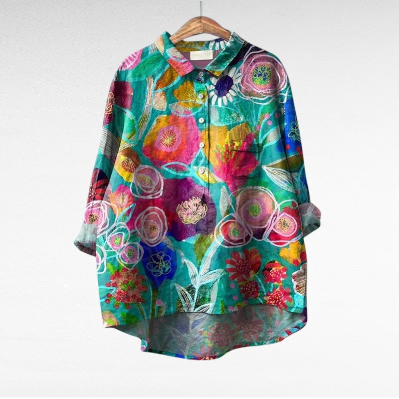 Colleen | Classic Multicolor Long Sleeve Blouse Image
