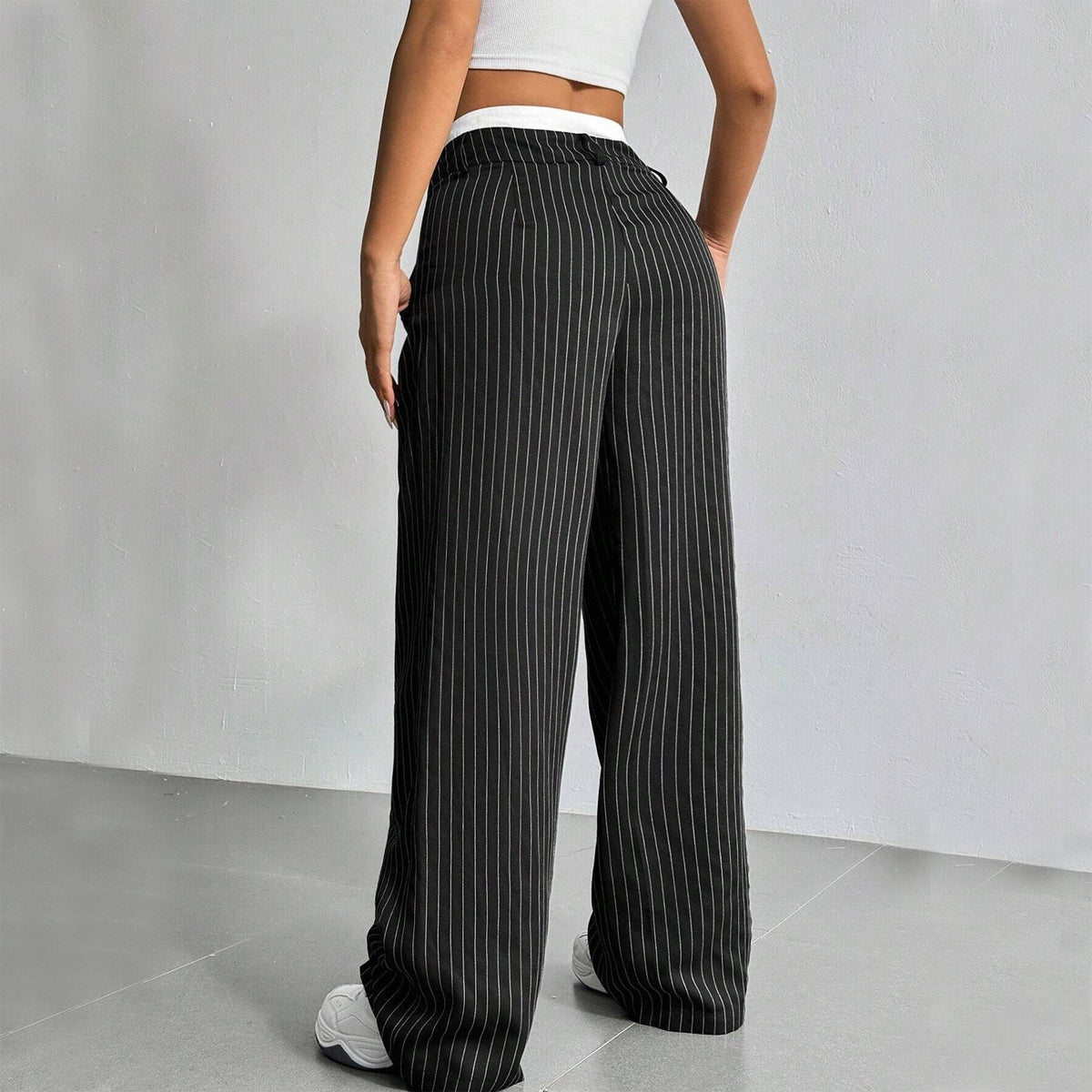 Grace | Casual Striped Wide Pants Image