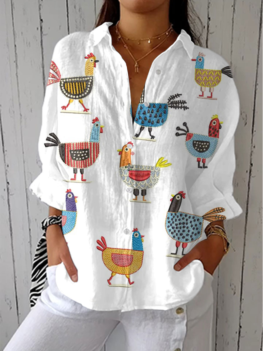 Paloma | Classic Chicken Design Blouse Image