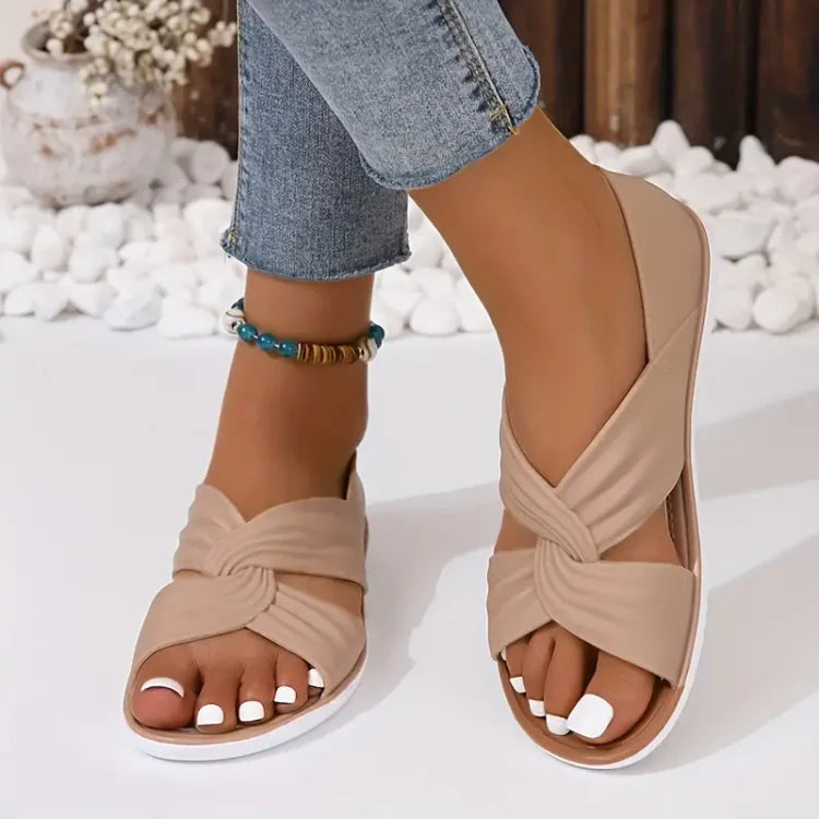 Elena | Cushioned Cross-Strap Sandals Image