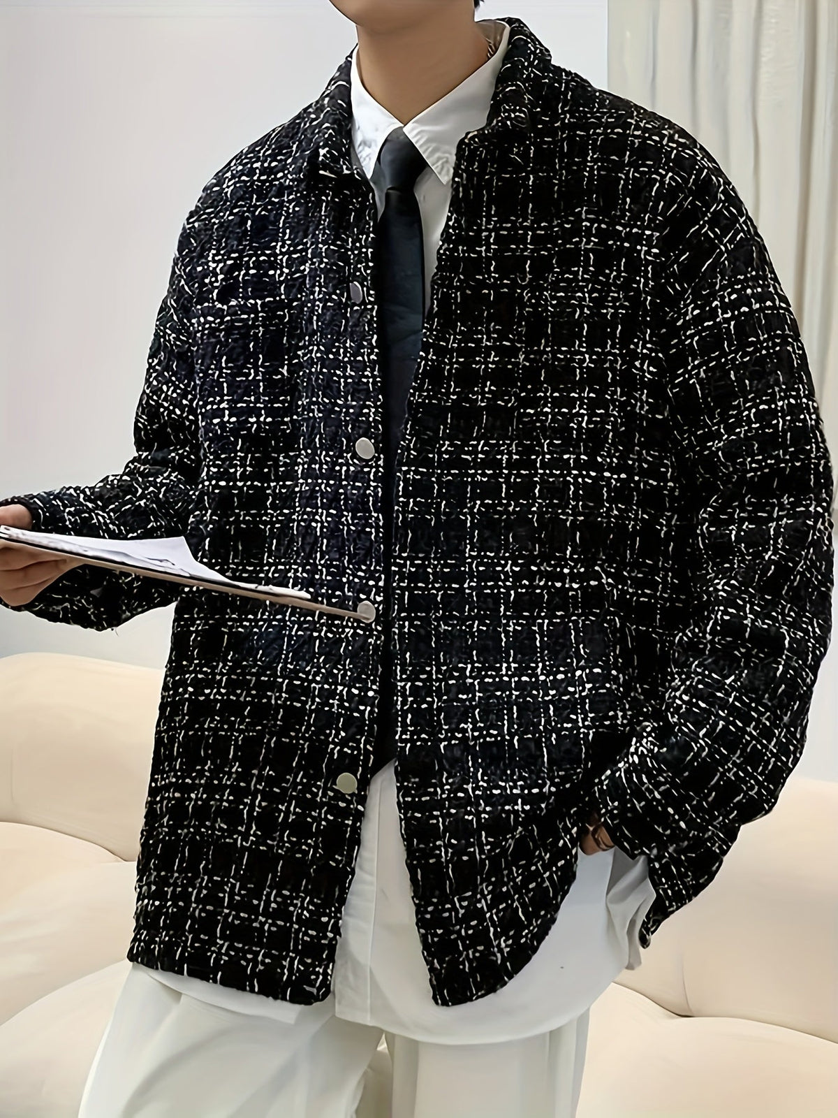 Julian | Textured Plaid Shirt Jacket Image