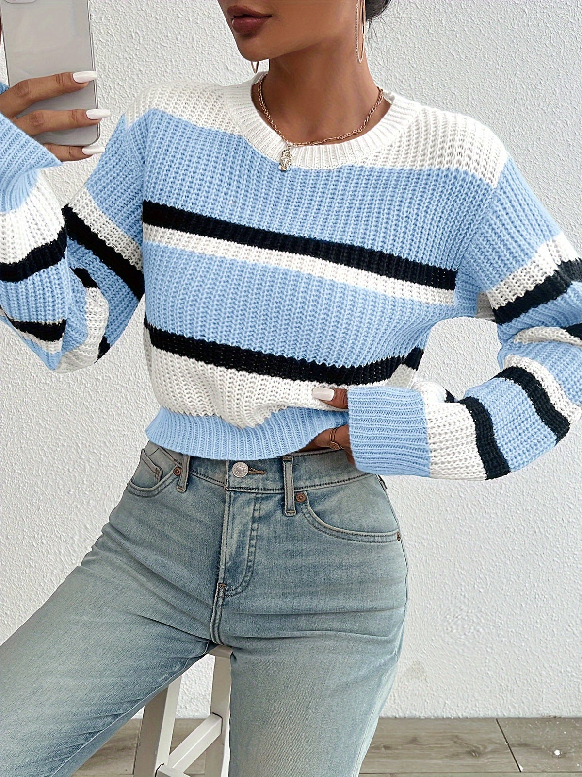 Wren | Colorblock Striped Sweater Image