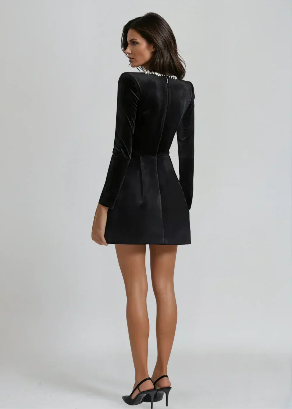Brielle | Elegant Velvet Mini Dress Image