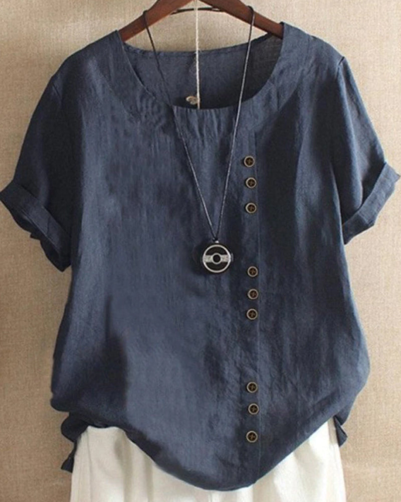 Olivia | Effortless Button Detail Summer Blouse