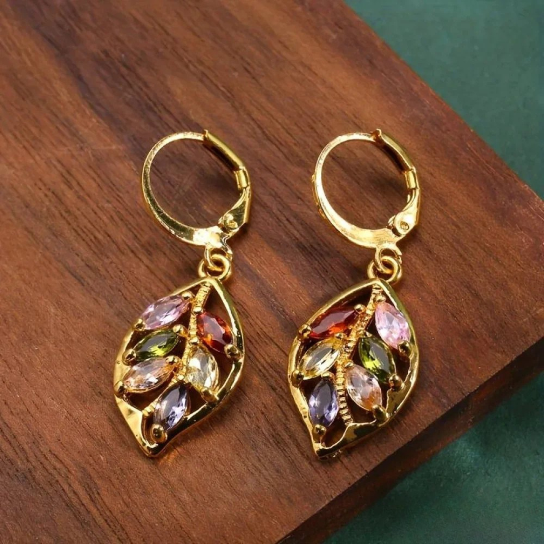 Wendy | Stylish Retro Multicolor Leaf Earrings Image
