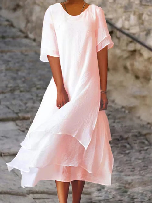 Senna | Double-Layer Short-Sleeved Dress Image