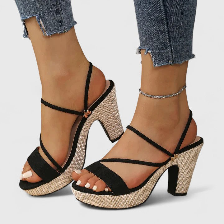 Lorienna | Sophisticated Lace Chunky Heels Image