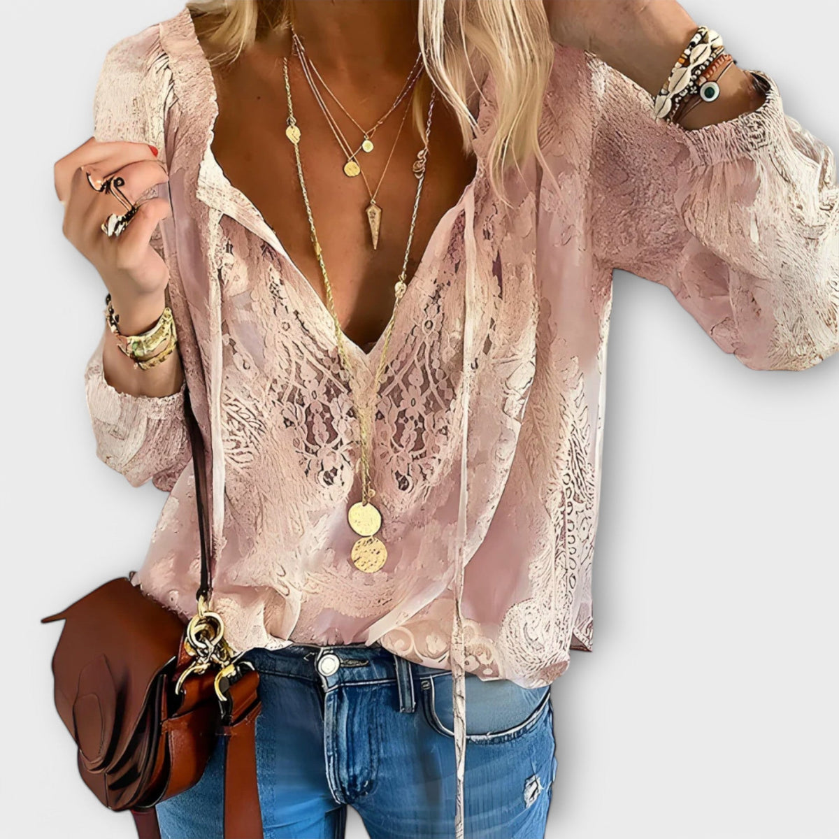 Fleur | Romantic Tie-Neck Blouse Image