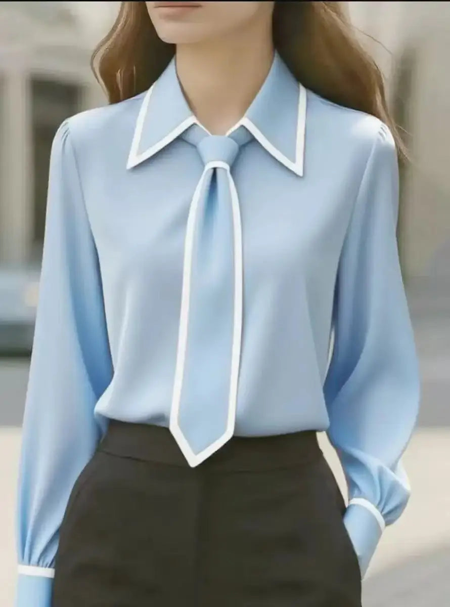 Adelina | Contrast Tie Blouse Image