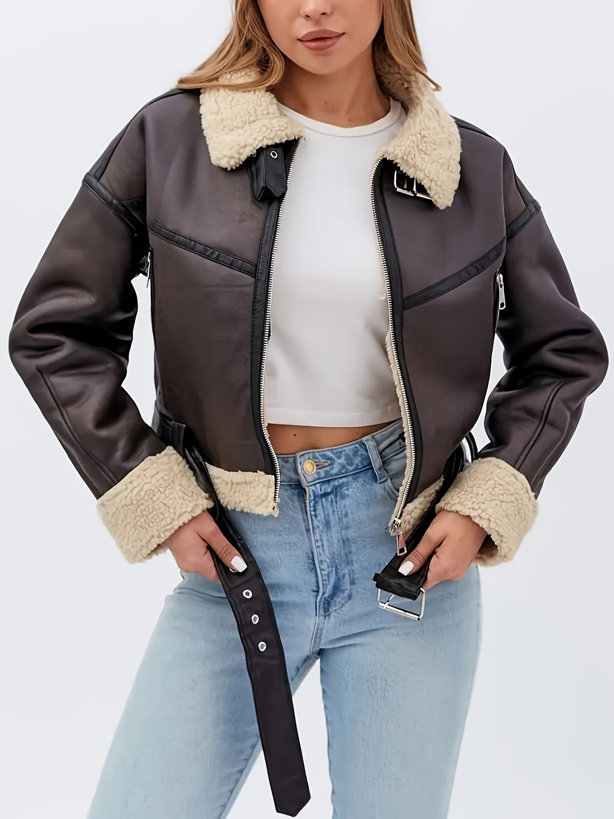 Cassidy | Cozy-Lined Moto Jacket Image
