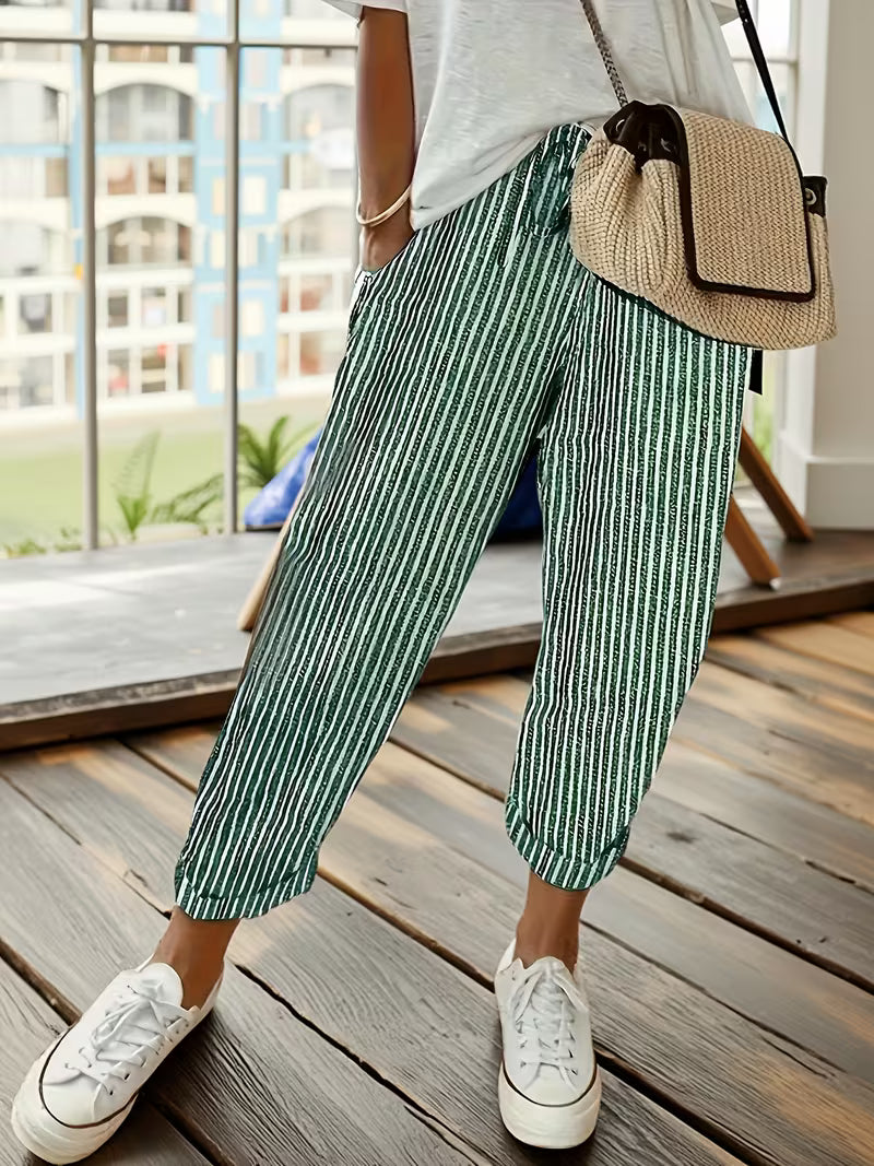 Marley | Striped Wide-Leg Casual Pants Image