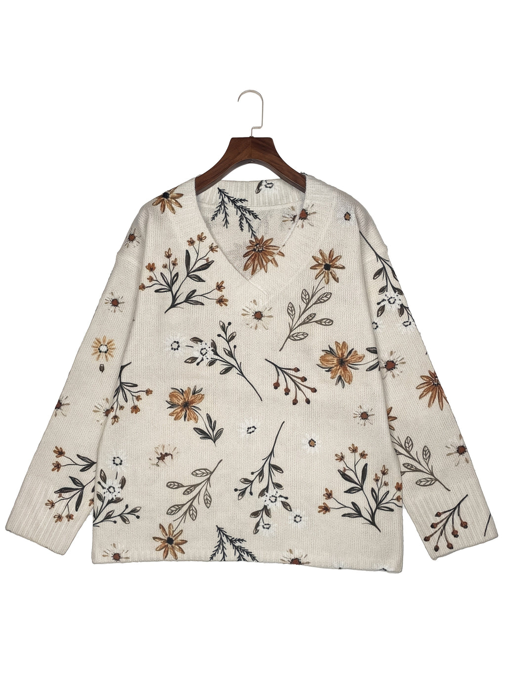 Ainsley | Floral V-Neck Sweater