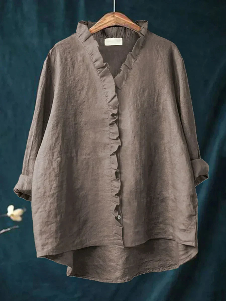 Eliza | Casual Ruffle V-Neck Blouse Image