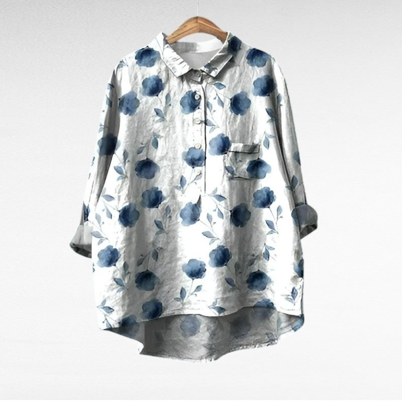 April | Classic Floral Collar Blouse Image