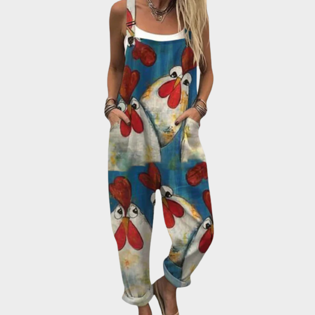 Rutha | Chicken Art Comfortable Jumpsuit Image