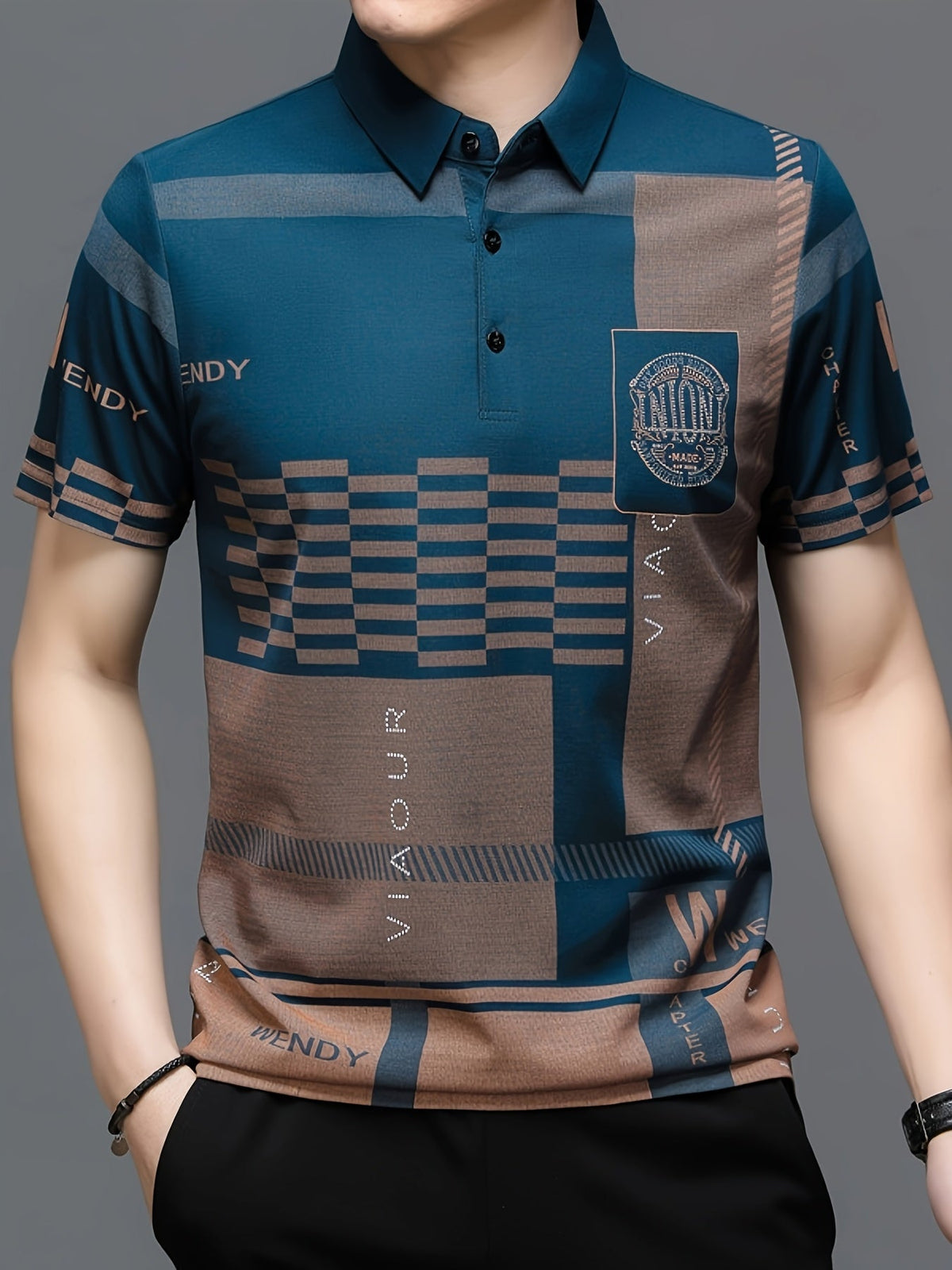 Nathaniel | Refined Colorblock Polo Shirt Image