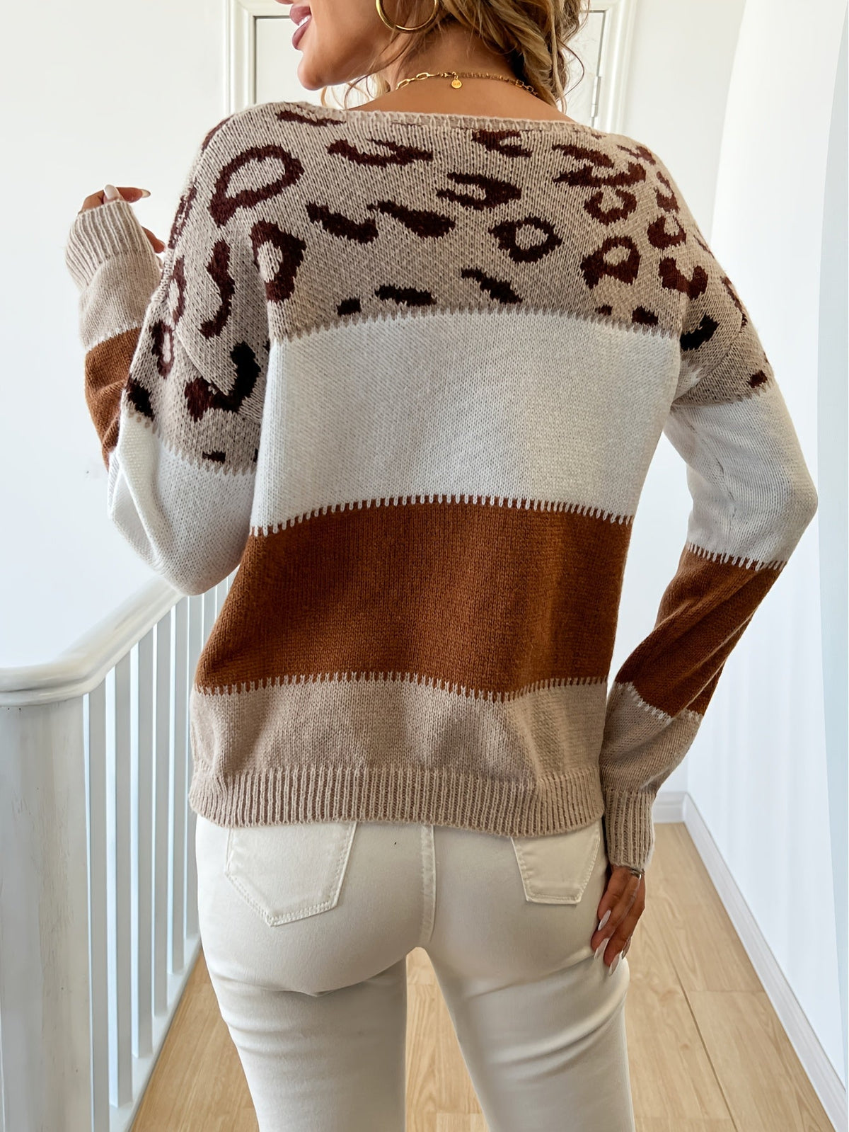 Tamsin | Patterned Colour-Block Sweater Image