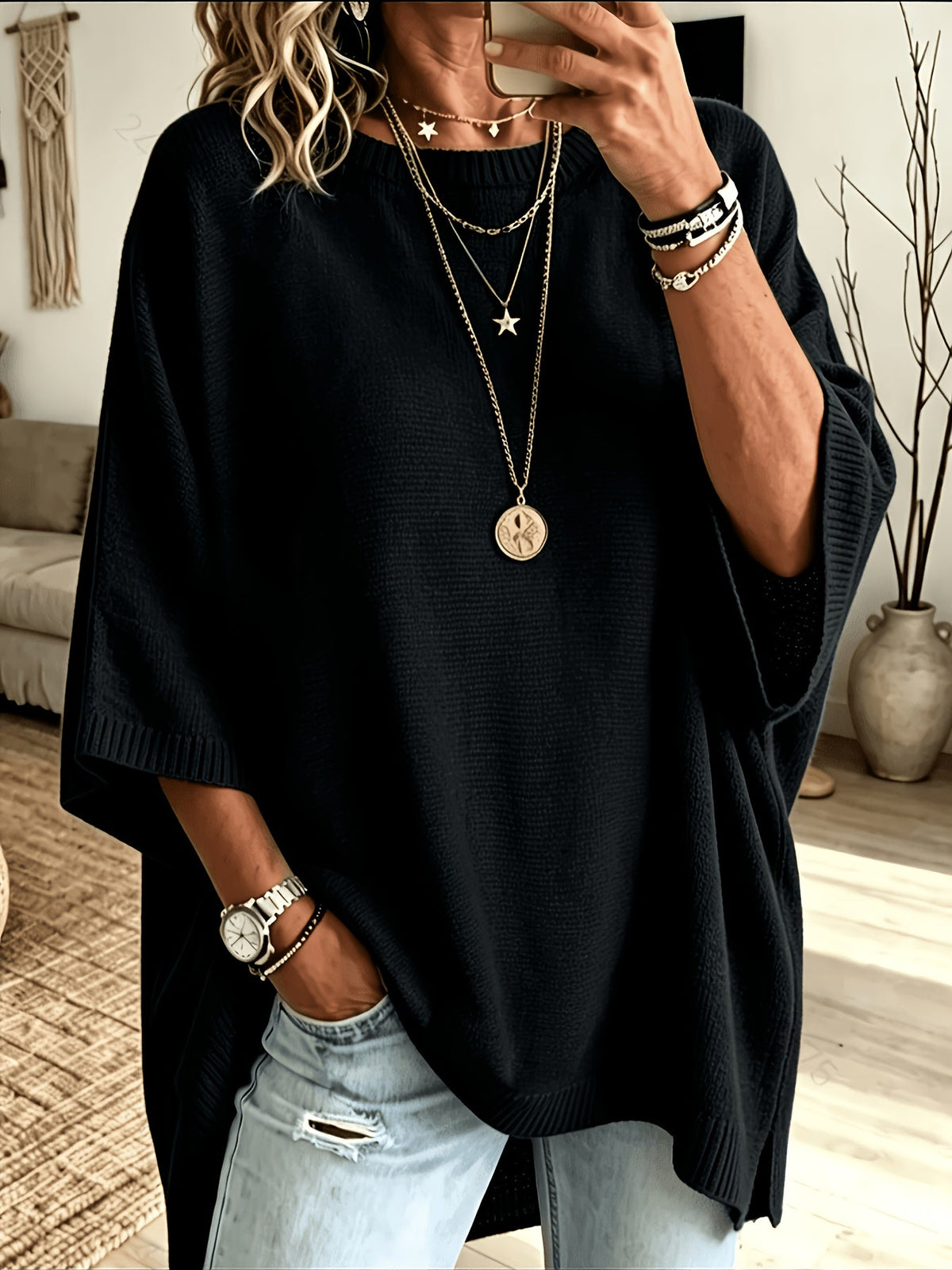 Arlene | Relaxed Batwing Sweater Image