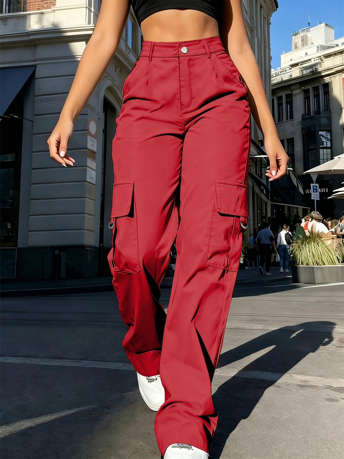 Bonnie | High-Waisted Wide-Leg Cargo Pants Image