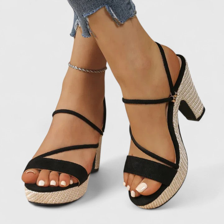 Lorienna | Sophisticated Lace Chunky Heels Image