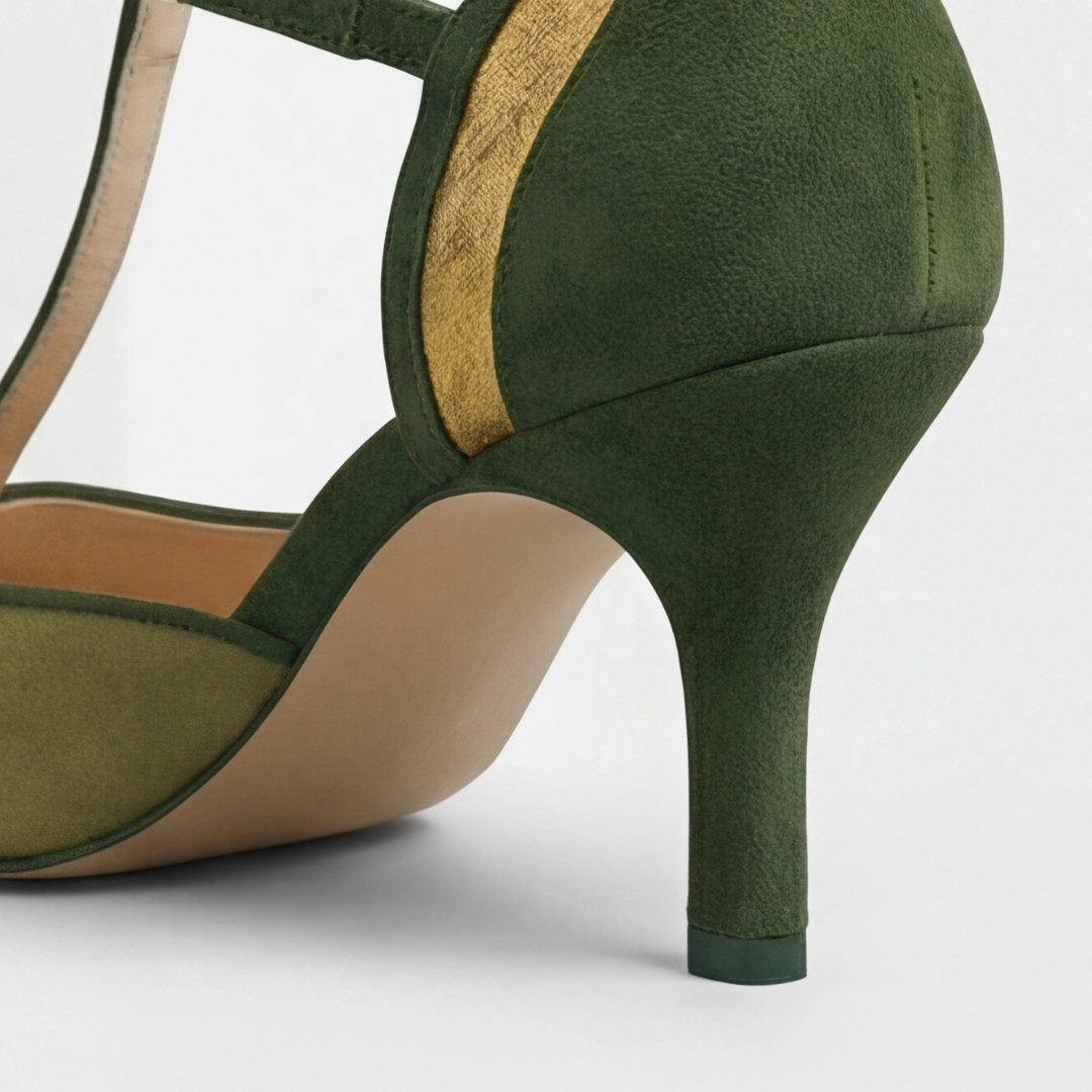 Coralise | Sophisticated Suede T-Strap Heels Image