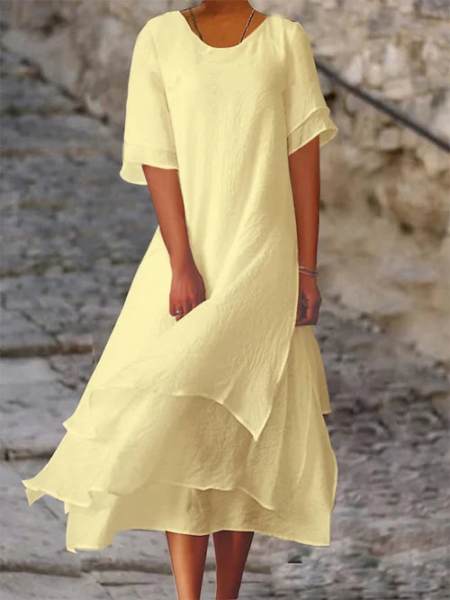 Senna | Double-Layer Short-Sleeved Dress Image