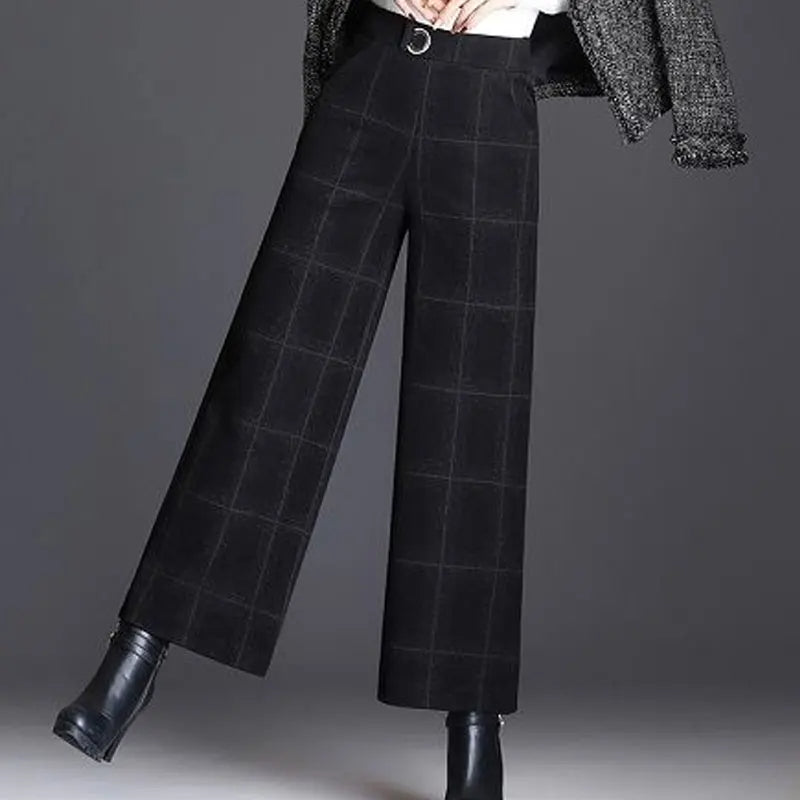 Beatrix | Checked Wide-Leg Trousers Image