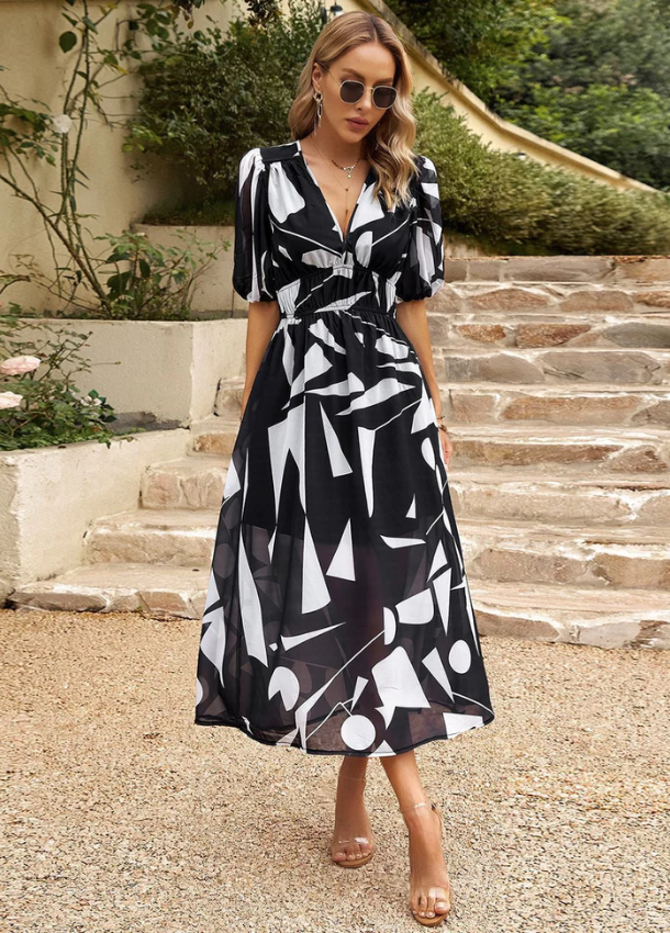 Estella | Flattering Floral Midi Dress Image