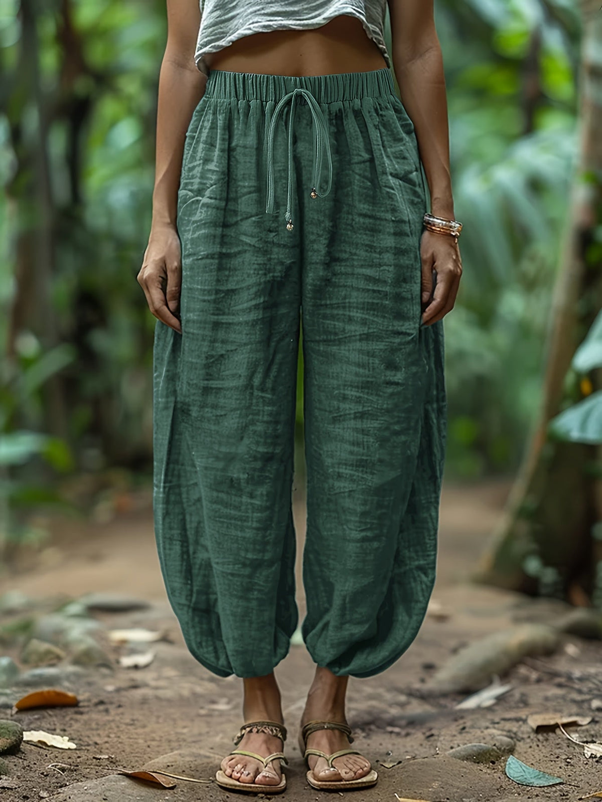 Marjorie | Relaxed Drawstring Lantern Pants Image