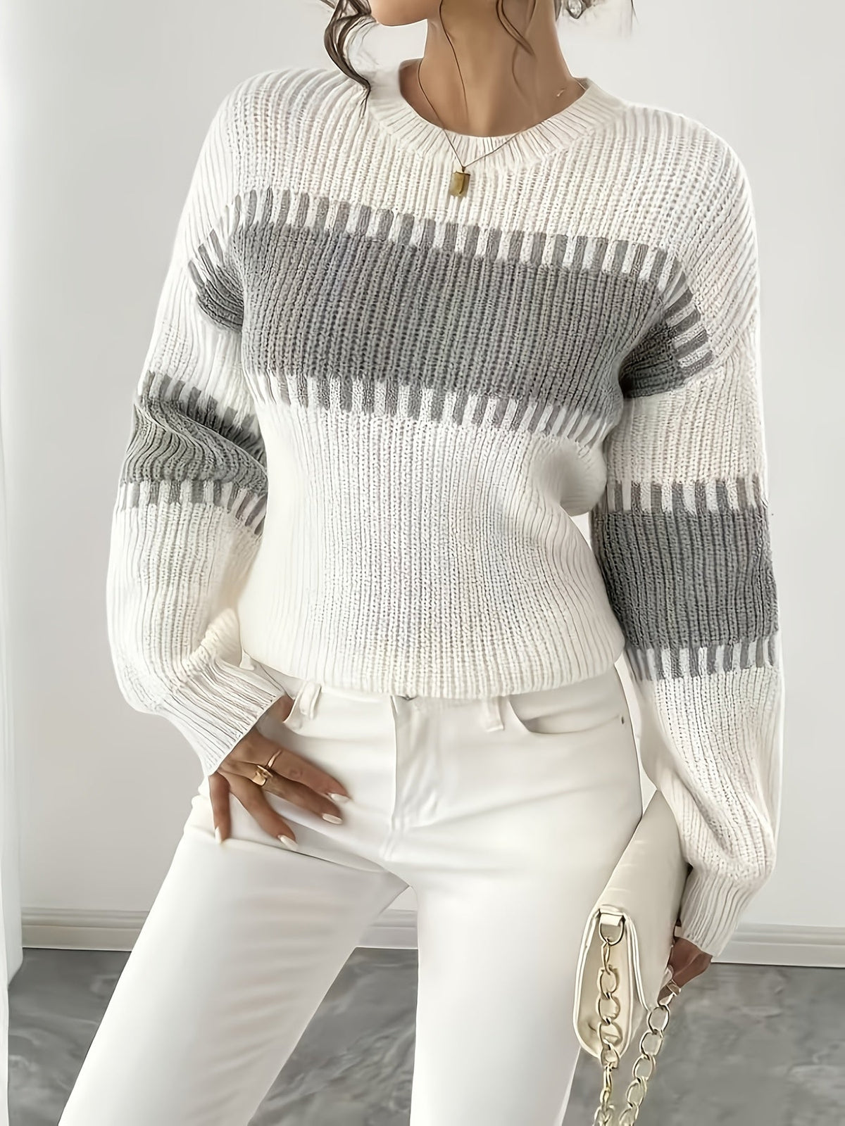 Adelaide | Colour-Block Striped Sweater Image