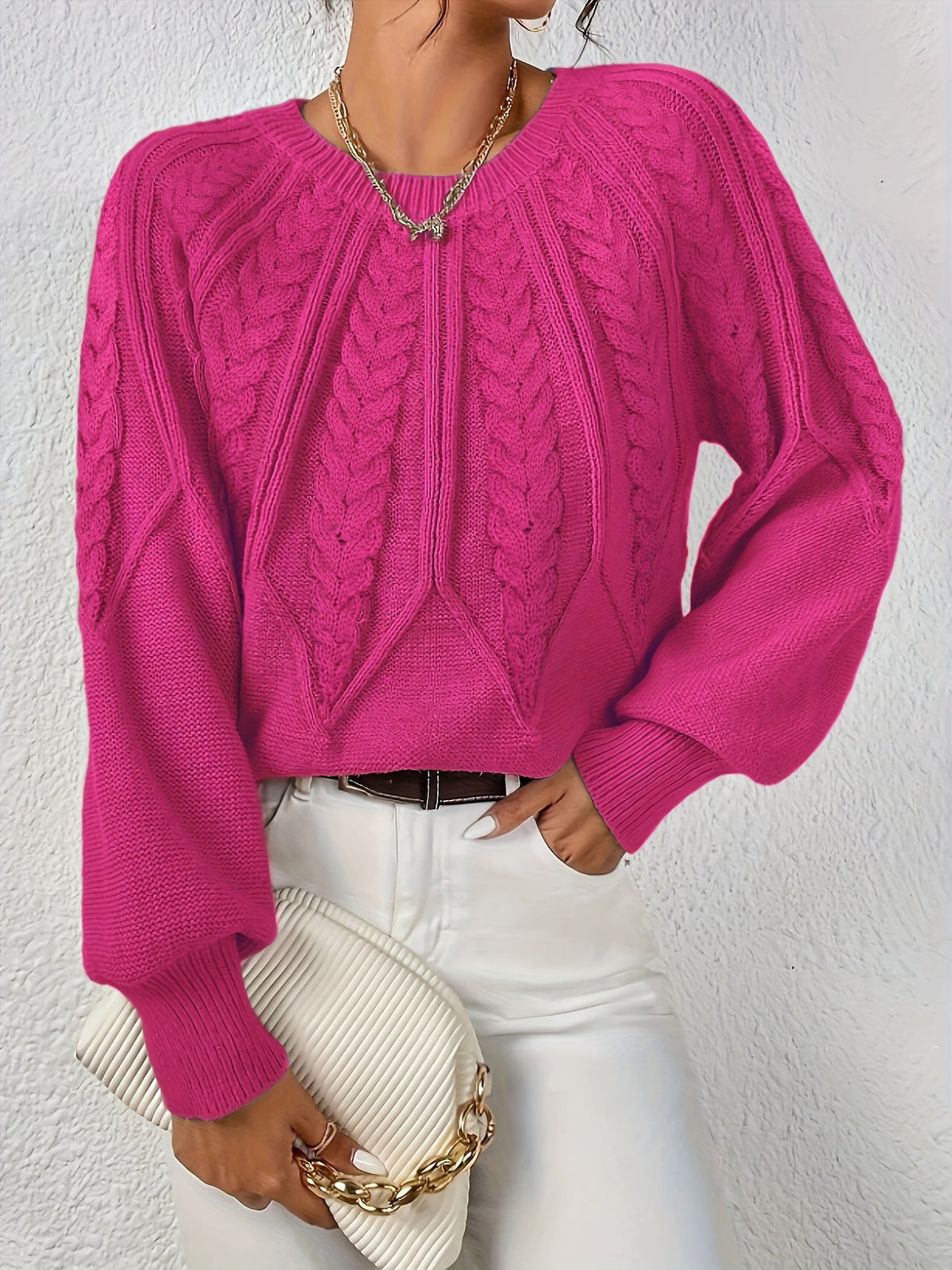 Cassidy | Cable-Knit Round-Neck Sweater Image