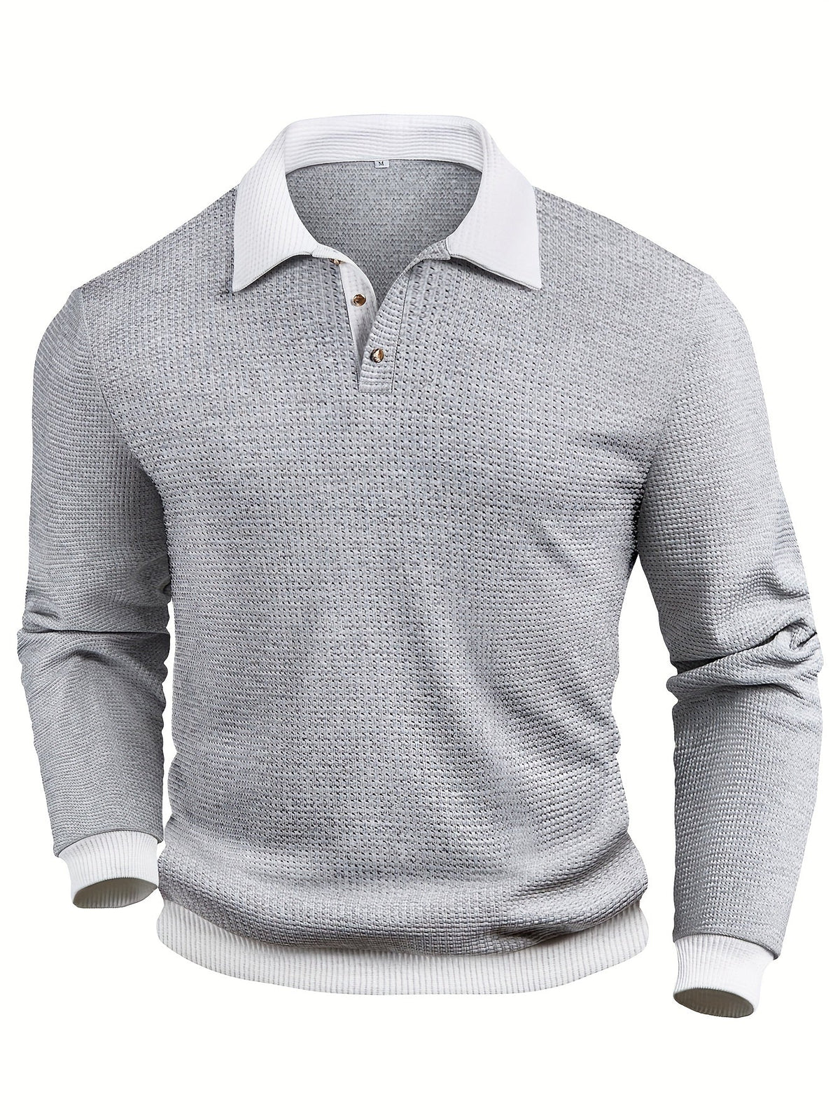 Gareth | Textured Long-Sleeve Polo Shirt Image