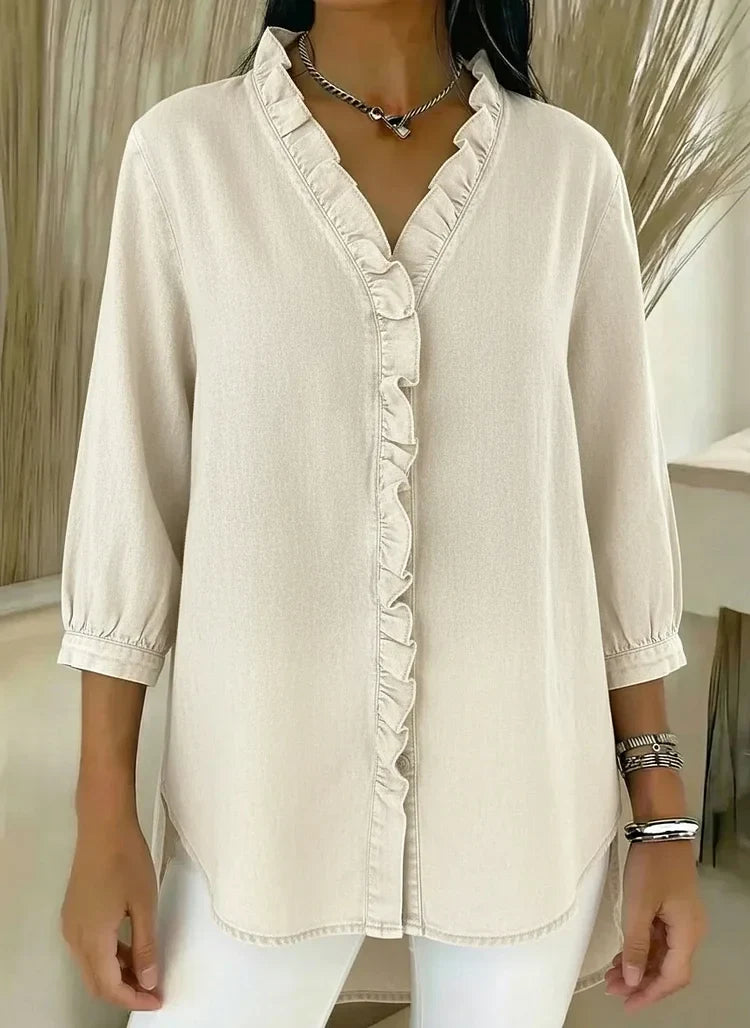 Paula | Stylish Ruffle Mid Sleeve Blouse Image