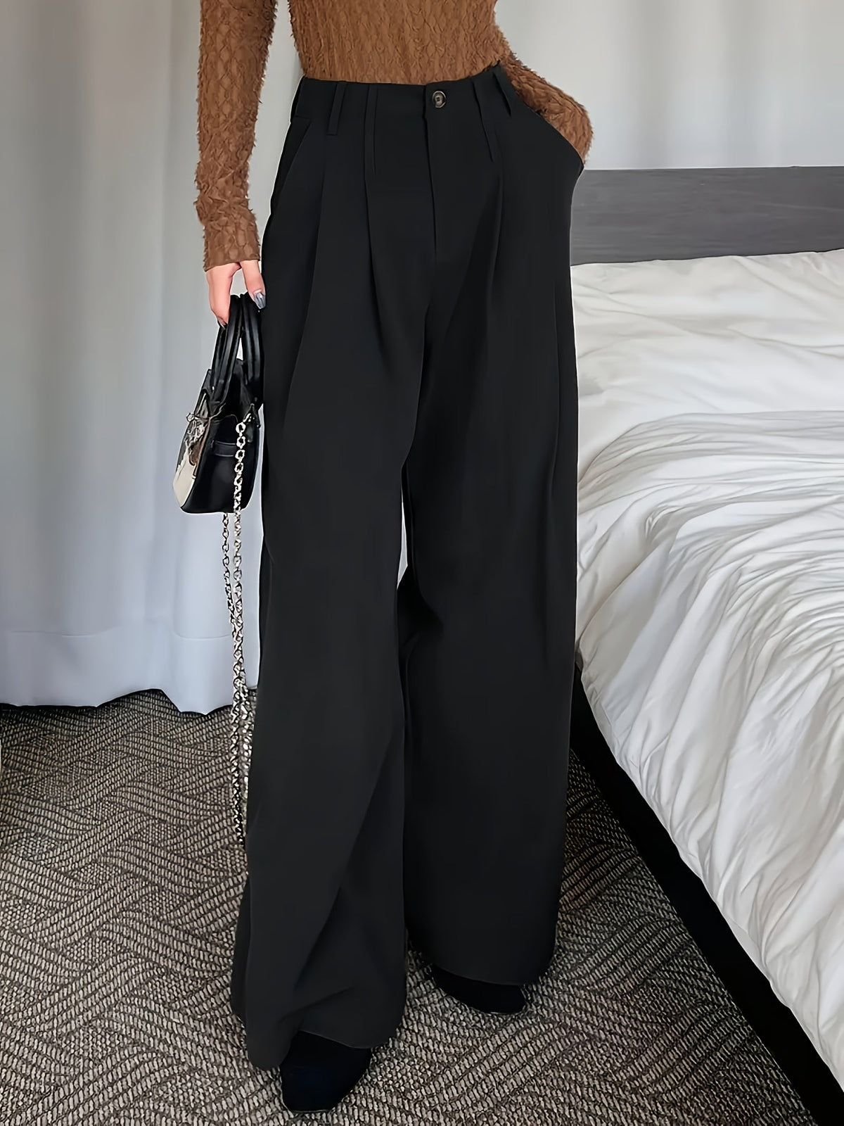 Celine | Pleated Wide-Leg Trousers Image