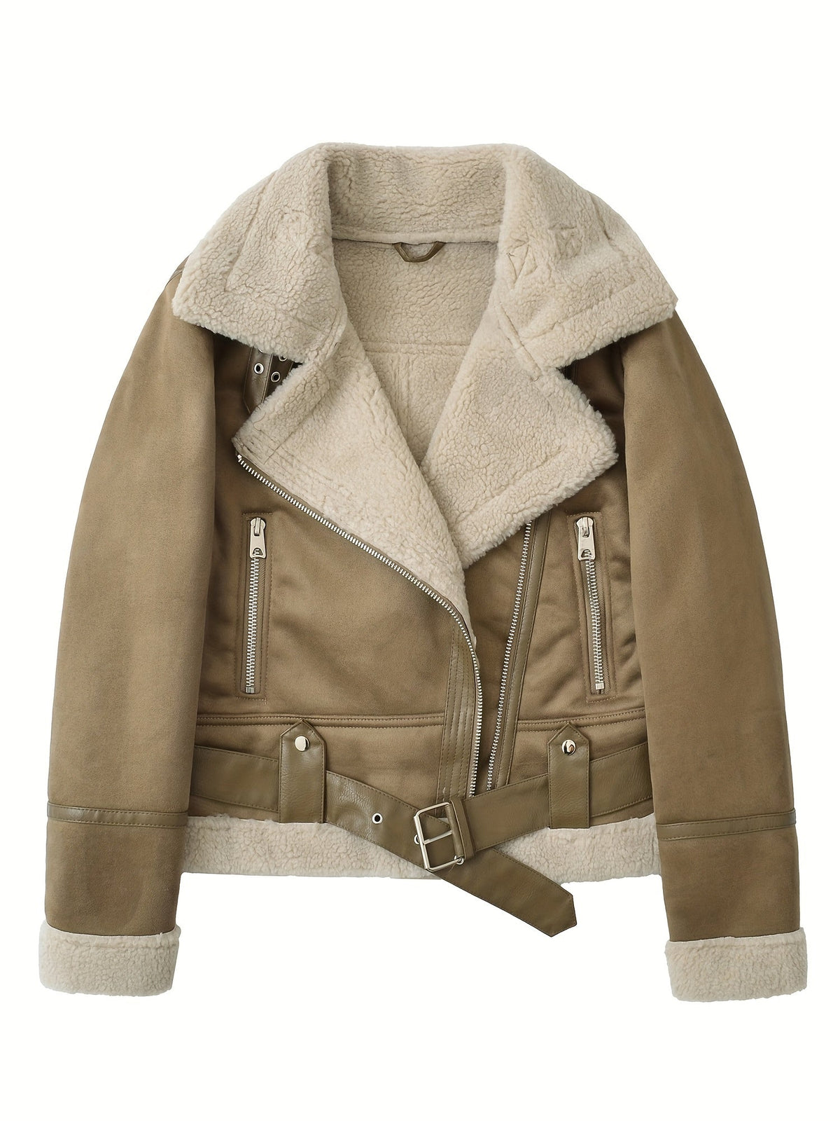 Clara | Belted Aviator Jacket Image