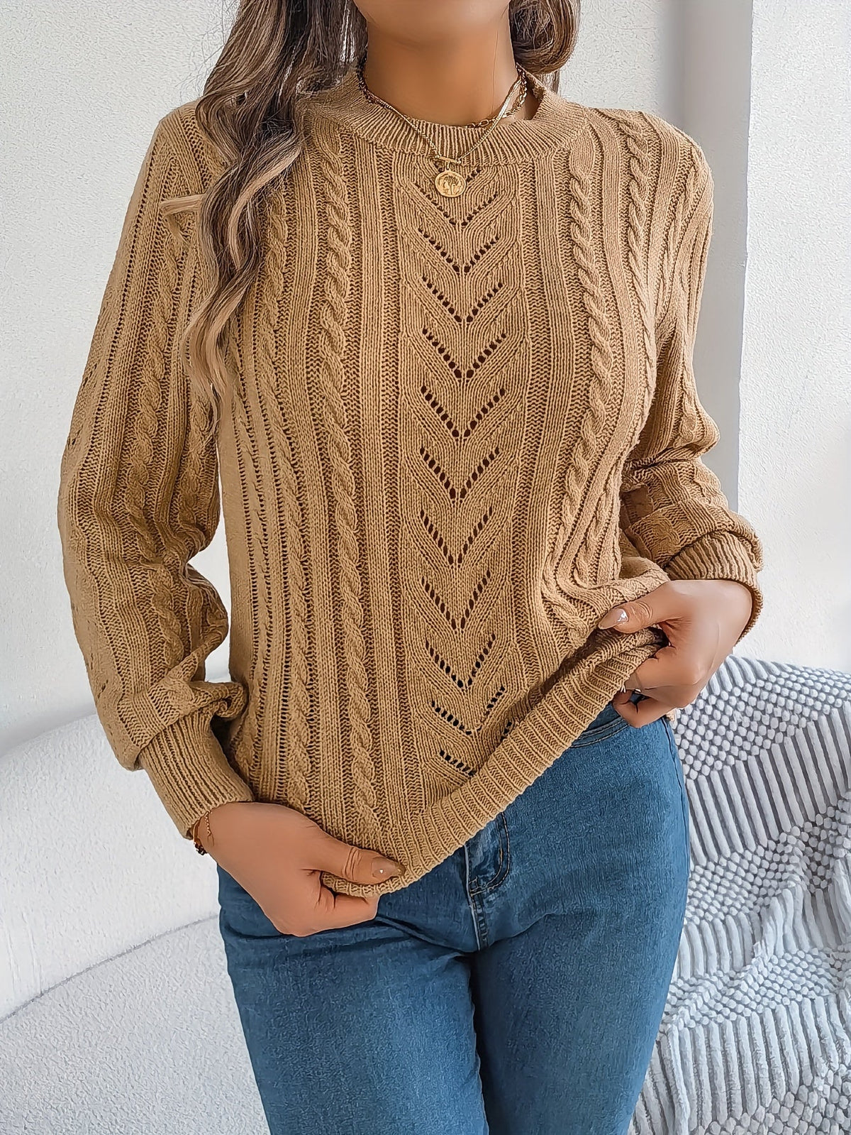 Blythe | Cable-Knit Textured Sweater Image