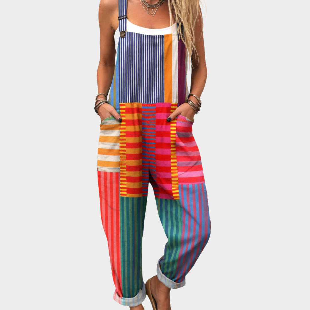 Silvia | Comfortable Multicolor Patch Jumpsuit Image