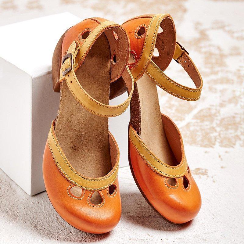 Felicity | Comfort Low-Heel T-Strap Sandals Image