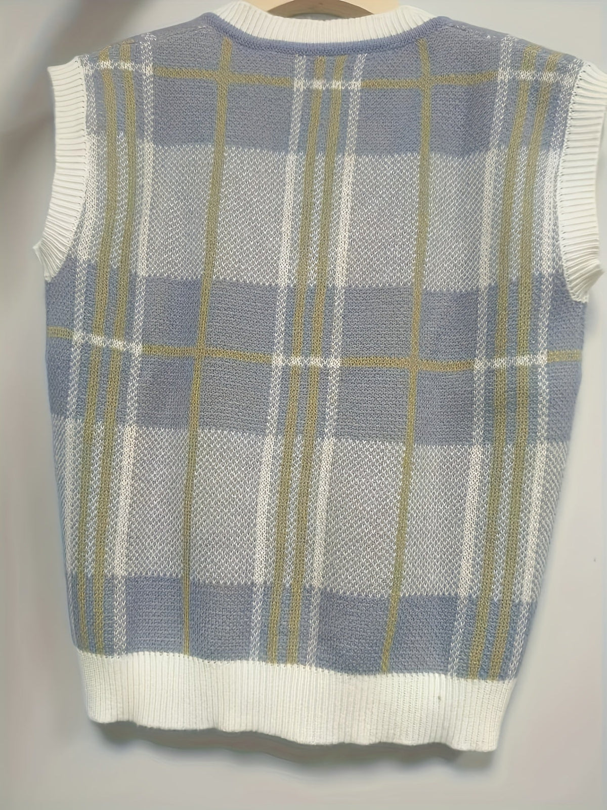 Marnie | Vintage Plaid V-Neck Sweater Vest Image
