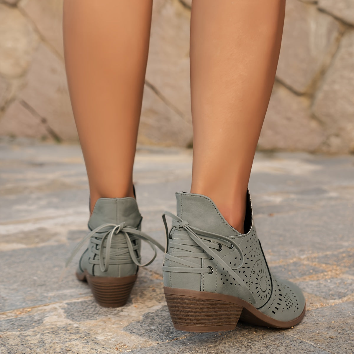 Delia | Cutout Detail Ankle Boots Image