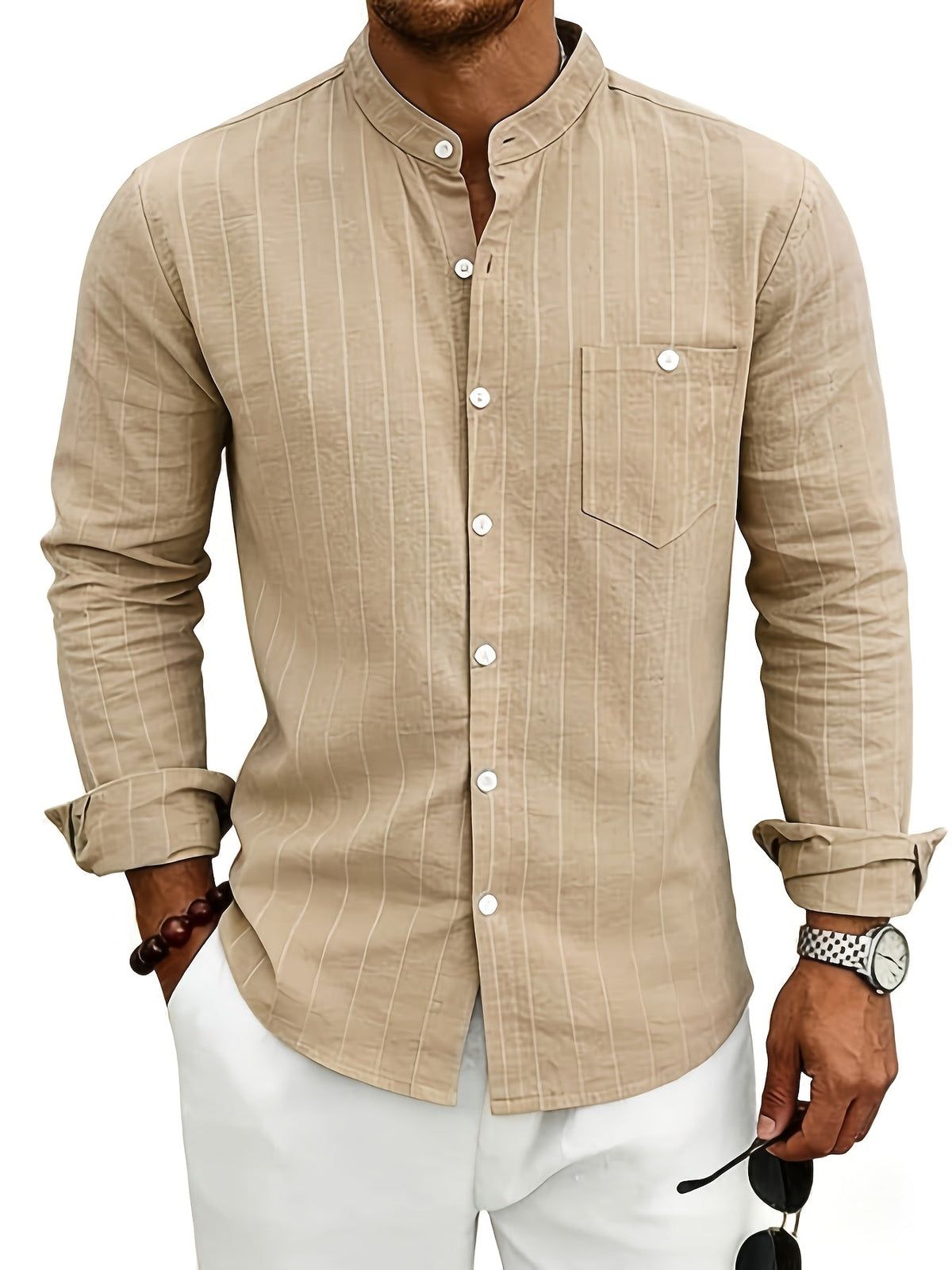 Edward | Striped Button-Up Shirt Image