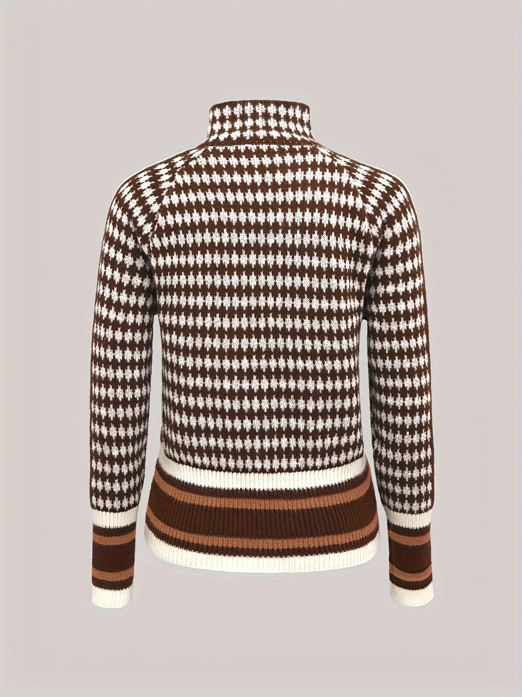 Yvonne | Patterned Zip-Front Cardigan