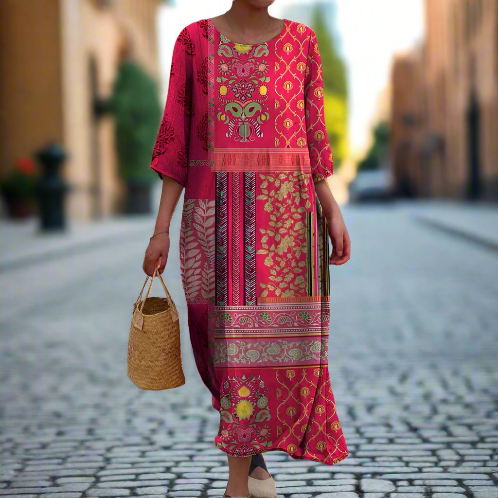 Natalia | Loose-Fit Boho Maxi Dress Image
