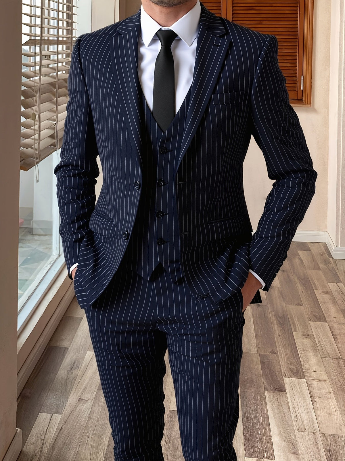 Sullivan | Pinstripe Three-Piece Suit Image