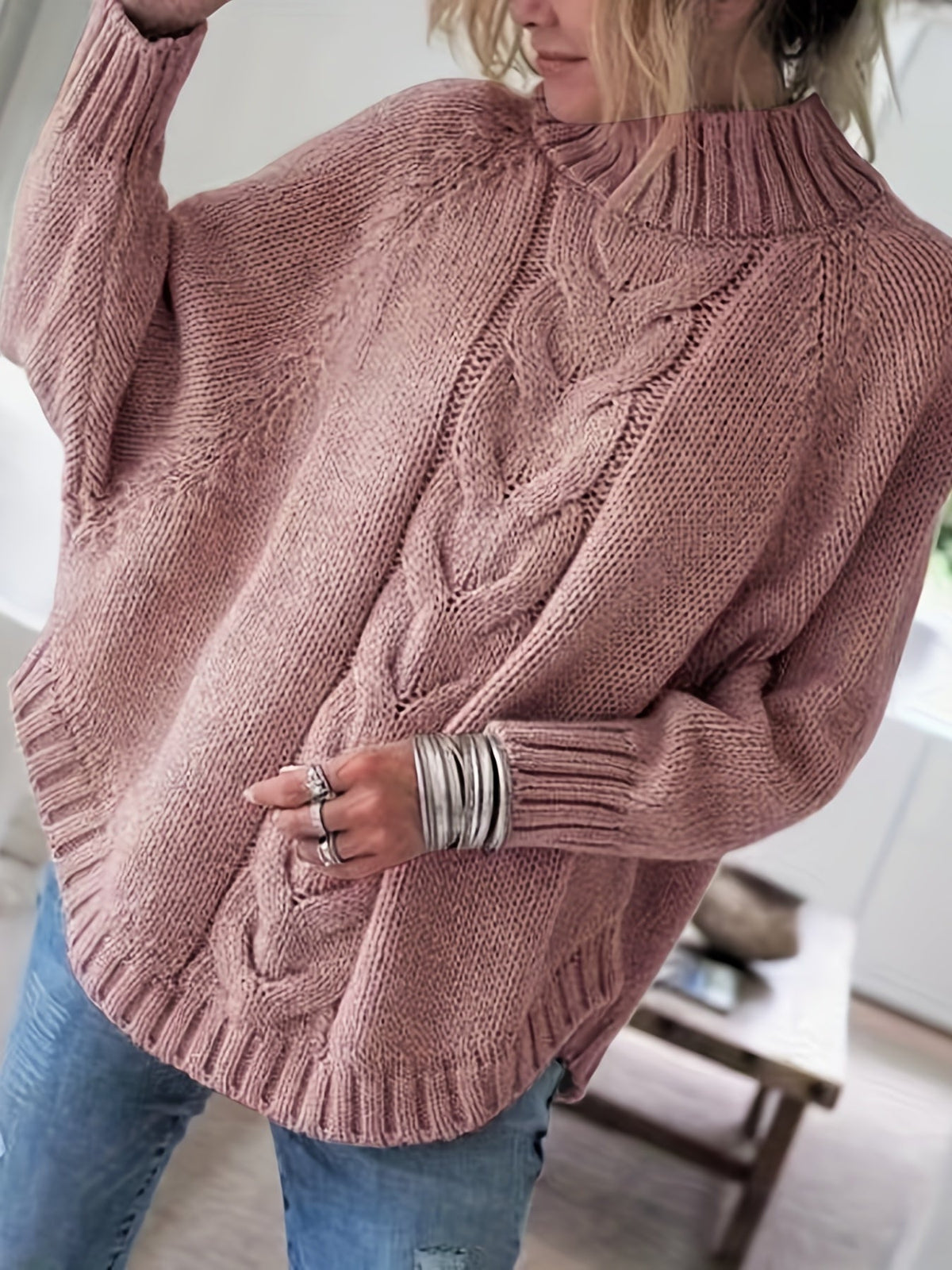 Corinne | Cozy High-Neck Cable-Knit Sweater Image