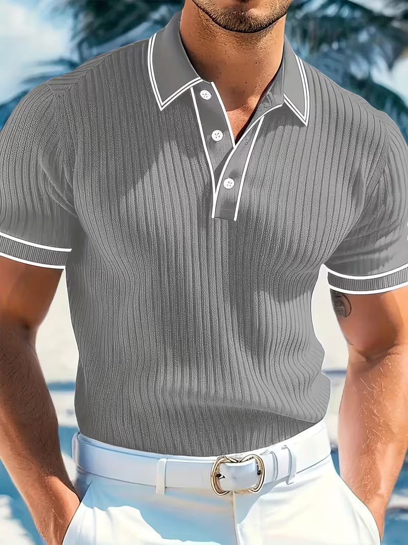 Logan | Color-Blocked Short Sleeve Polo Shirt Image