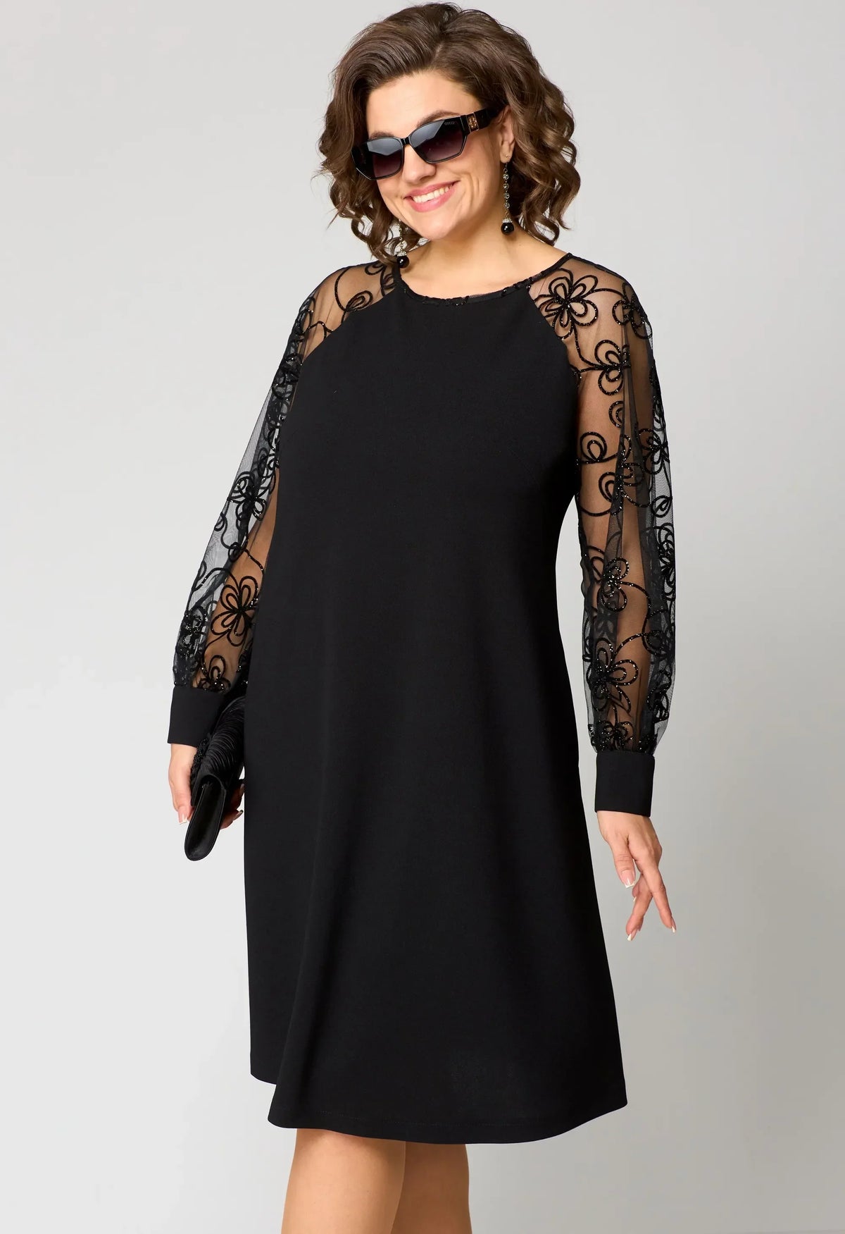 Edith | Elegant Floral Sleeve Lace Dress Image
