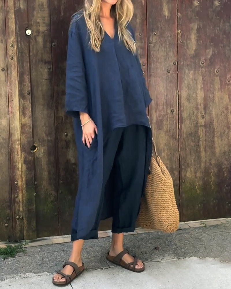 Stella | Elegant Loose V-Neck Set Image