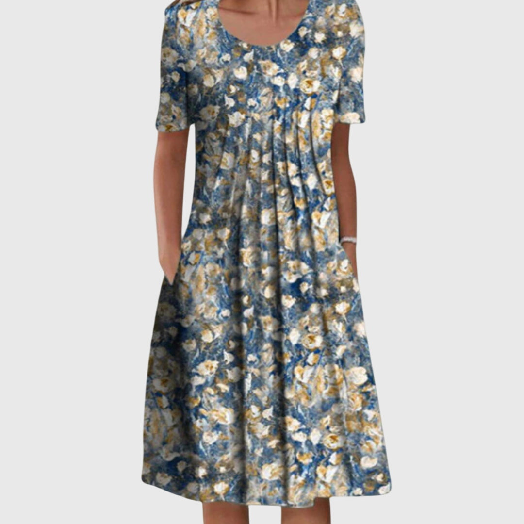 Scarlett | Elegant Round Neck Printed Dress Image