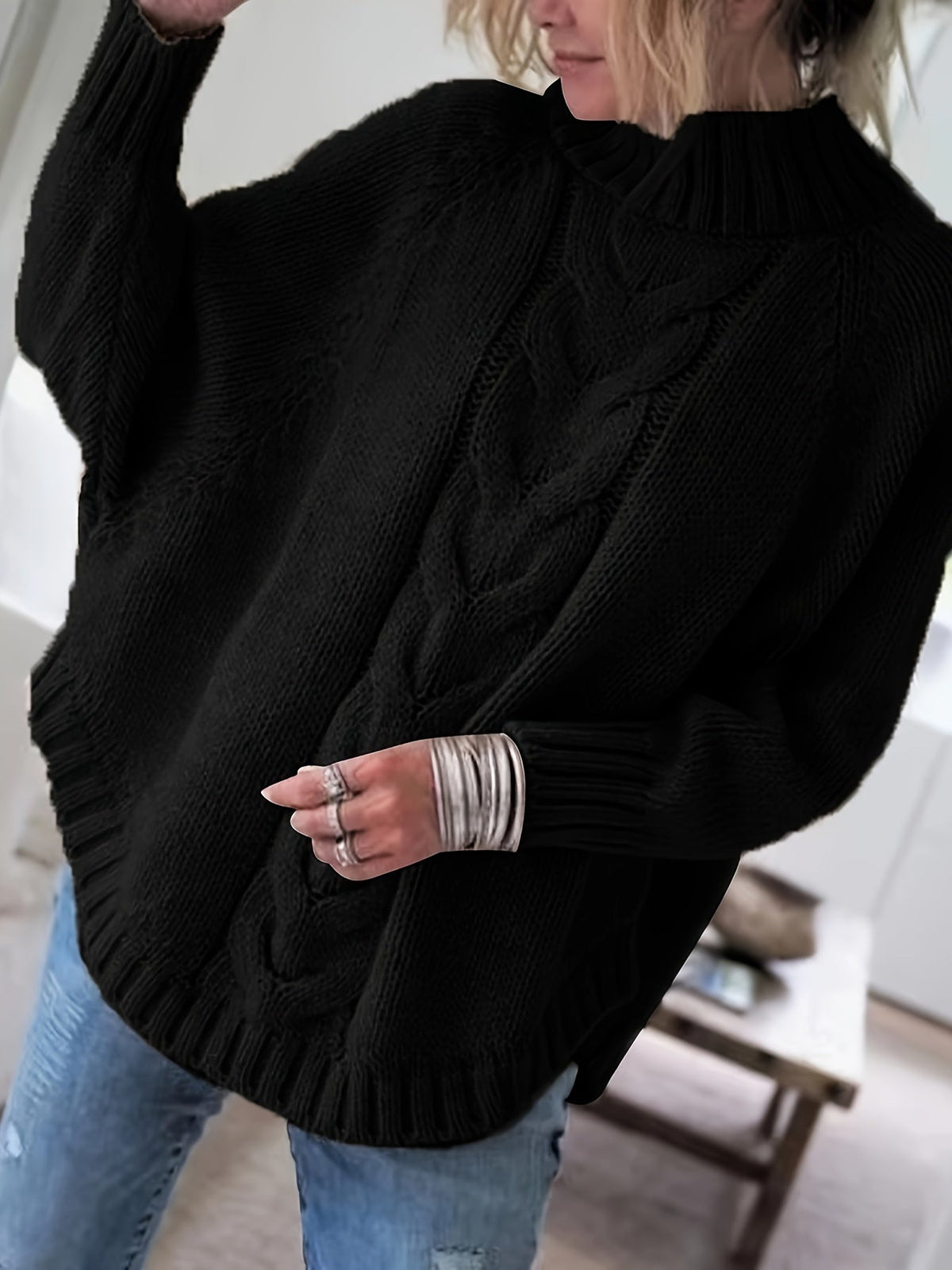 Corinne | Cozy High-Neck Cable-Knit Sweater Image